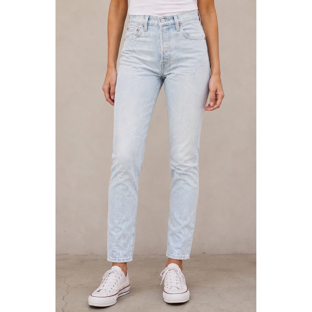 Levi's Premium 501 Skinny Womens Jeans 29x30 High Rise Light Wash NWT Button Fly